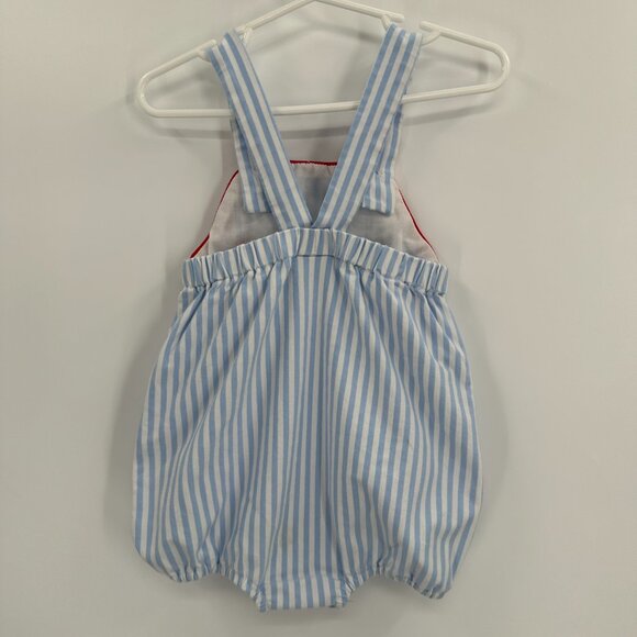 Southern Taters Blue Stripe Americana Bubble Jon Jon Romper 18 Months Baby Boy - Picture 5 of 7